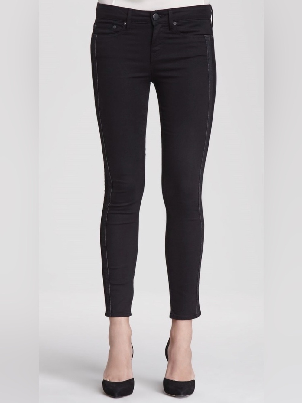 Vince Dylan Skinny Tuxedo Side Stripe Jeans Black NWT Size 29